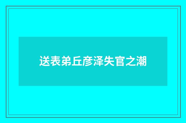 送表弟丘彦泽失官之潮