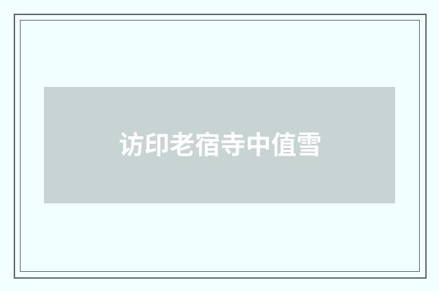 访印老宿寺中值雪