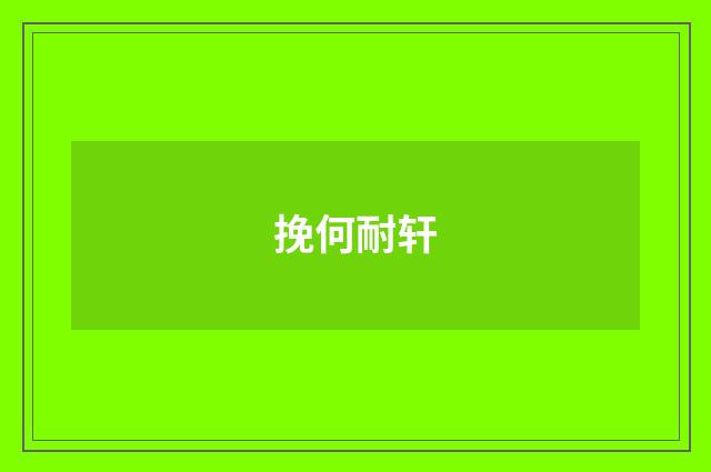 挽何耐轩