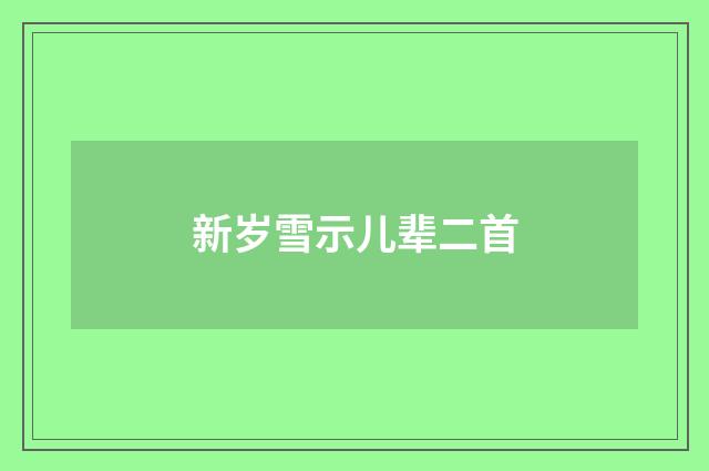 新岁雪示儿辈二首