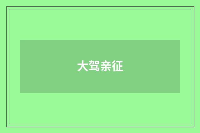 大驾亲征