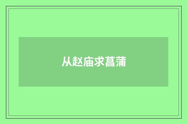 从赵庙求菖蒲