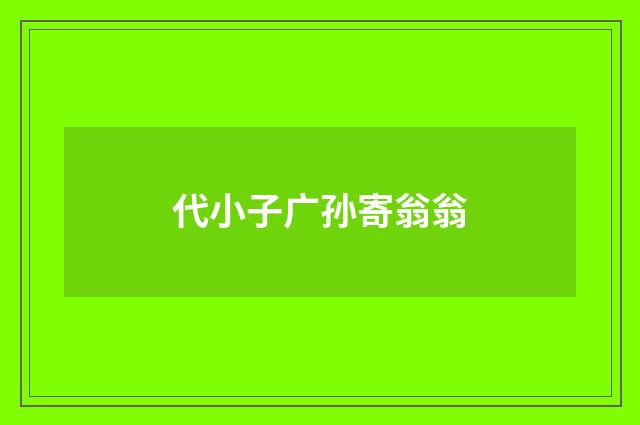 代小子广孙寄翁翁