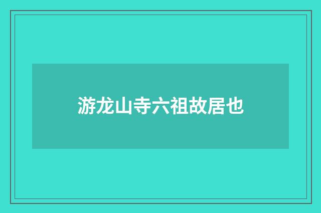 游龙山寺六祖故居也