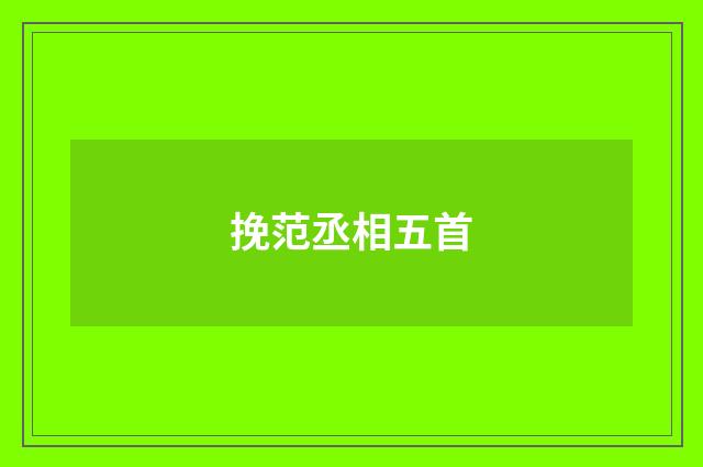 挽范丞相五首