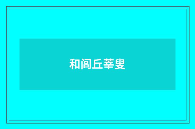 和闾丘莘叟