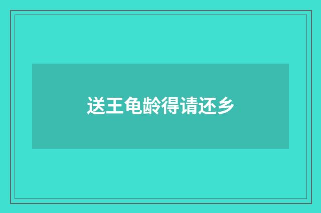 送王龟龄得请还乡