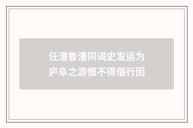 任漕鲁漕同谒史发运为庐阜之游恨不得偕行因