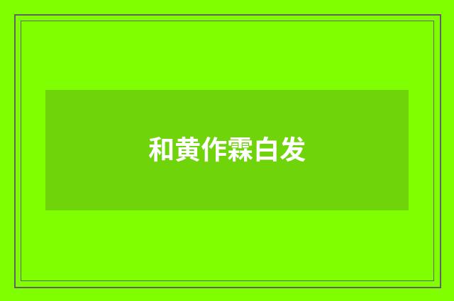 和黄作霖白发