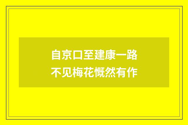 自京口至建康一路不见梅花慨然有作