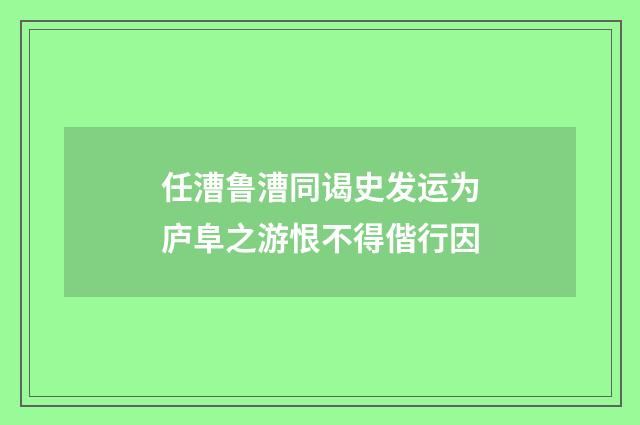 任漕鲁漕同谒史发运为庐阜之游恨不得偕行因