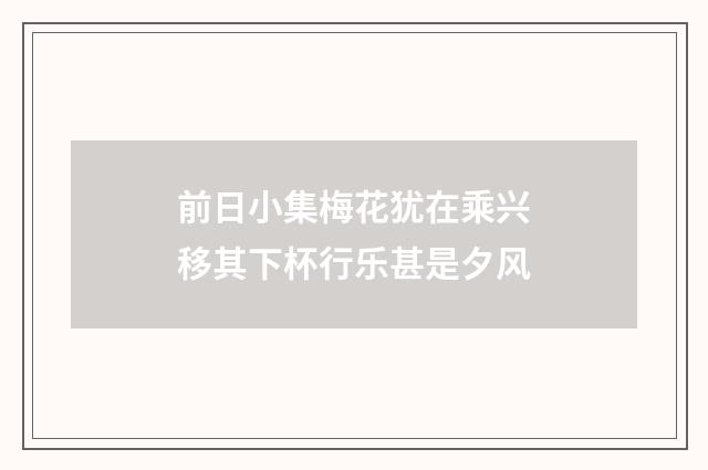 前日小集梅花犹在乘兴移其下杯行乐甚是夕风