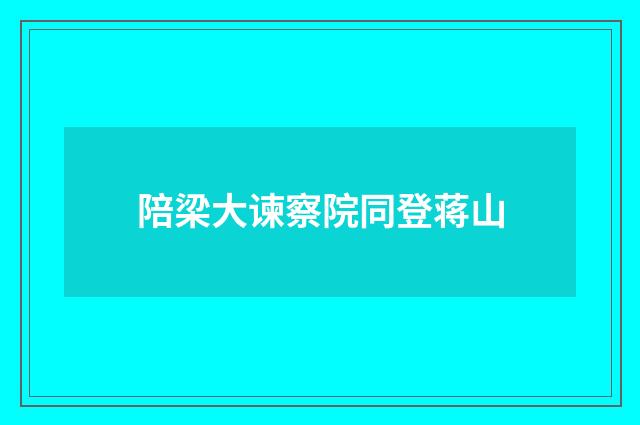 陪梁大谏察院同登蒋山