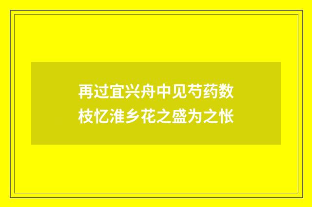 再过宜兴舟中见芍药数枝忆淮乡花之盛为之怅