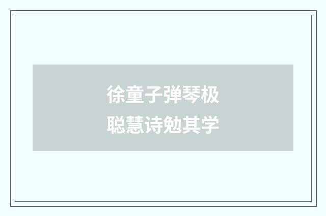 徐童子弹琴极聪慧诗勉其学