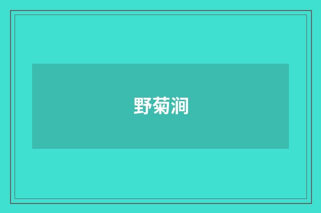 野菊涧