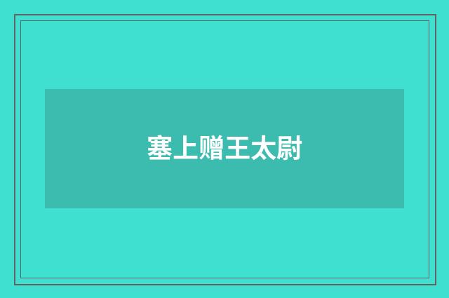 塞上赠王太尉