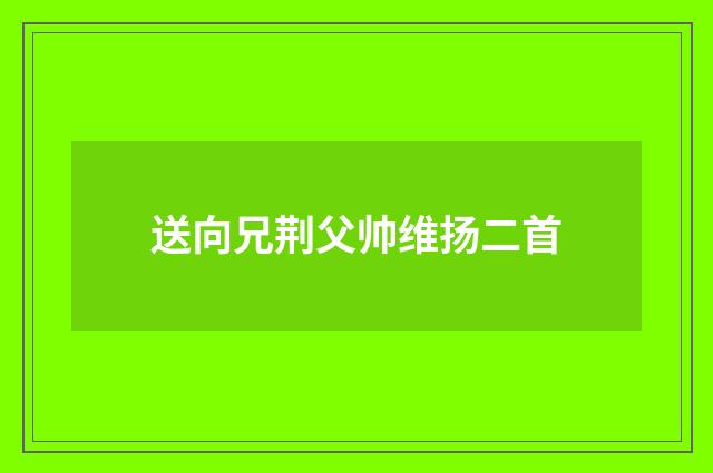 送向兄荆父帅维扬二首