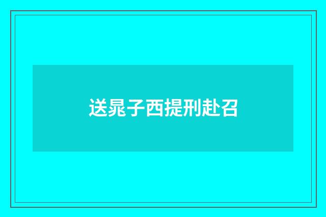 送晁子西提刑赴召