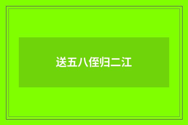 送五八侄归二江
