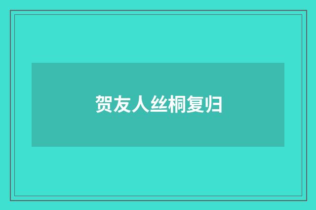 贺友人丝桐复归