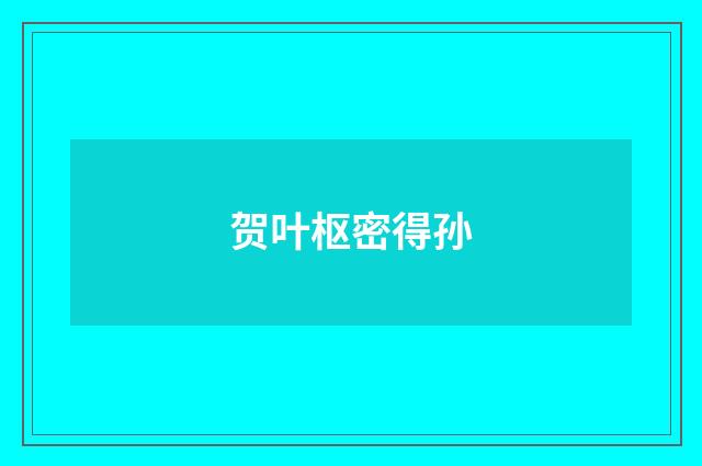 贺叶枢密得孙
