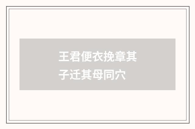 王君便衣挽章其子迁其母同穴