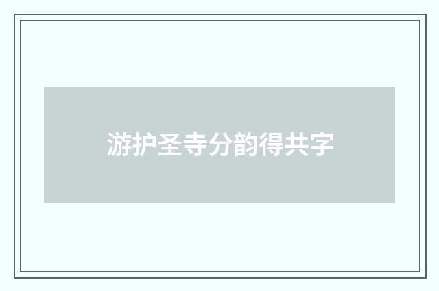 游护圣寺分韵得共字