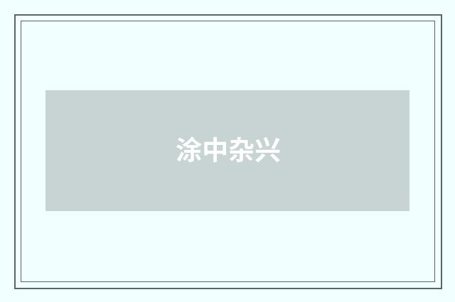 涂中杂兴