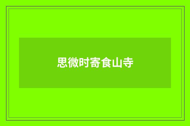 思微时寄食山寺