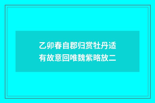 乙卯春自郡归赏牡丹适有故意回唯魏紫略放二