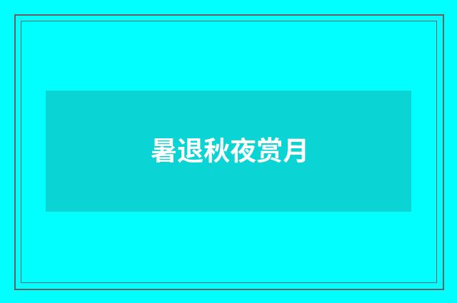 暑退秋夜赏月