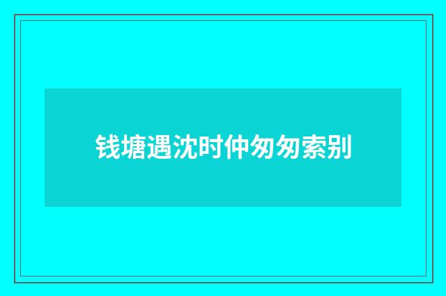 钱塘遇沈时仲匆匆索别