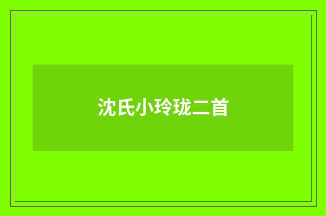 沈氏小玲珑二首