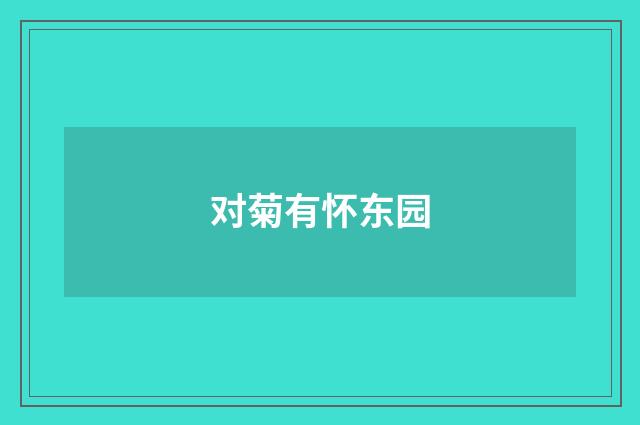 对菊有怀东园