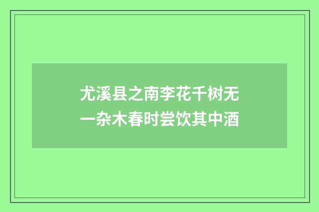 尤溪县之南李花千树无一杂木春时尝饮其中酒