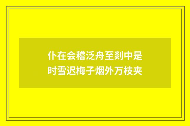 仆在会稽泛舟至剡中是时雪迟梅子烟外万枝夹