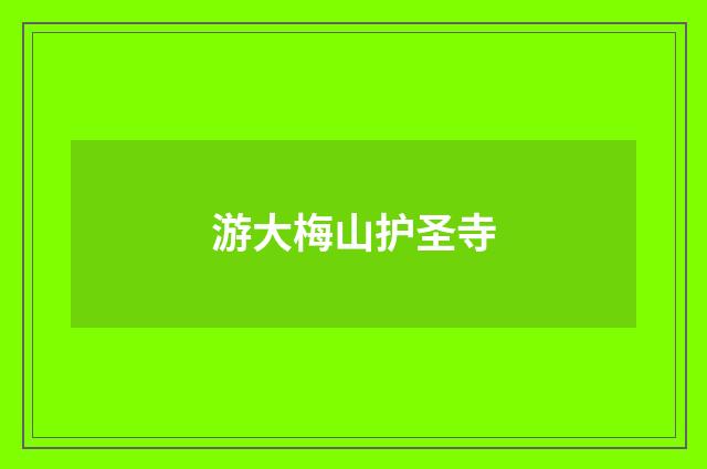 游大梅山护圣寺