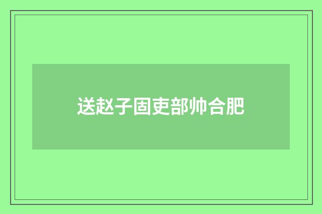 送赵子固吏部帅合肥