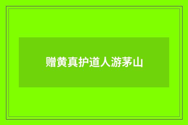 赠黄真护道人游茅山