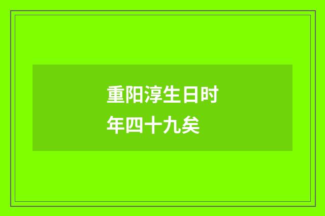 重阳淳生日时年四十九矣