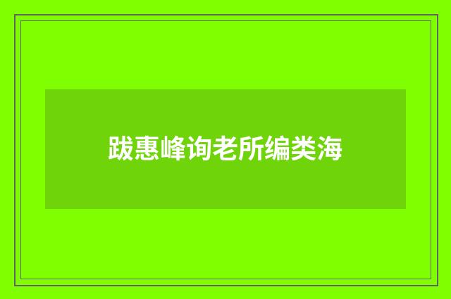 跋惠峰询老所编类海