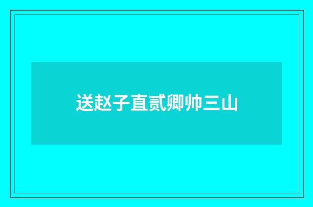 送赵子直贰卿帅三山