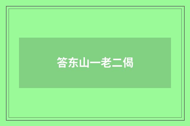 答东山一老二偈