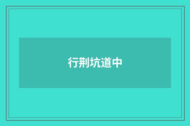 行荆坑道中