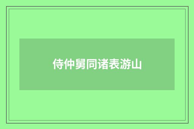 侍仲舅同诸表游山