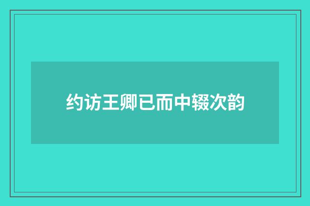 约访王卿已而中辍次韵