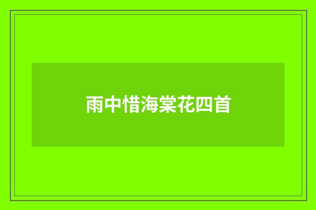 雨中惜海棠花四首
