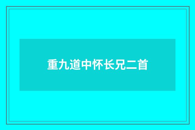 重九道中怀长兄二首