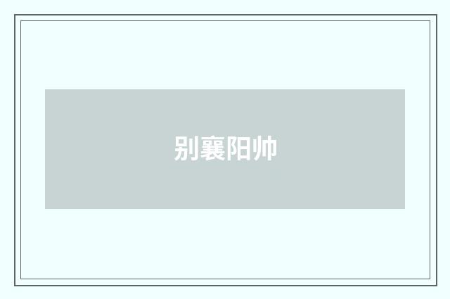 别襄阳帅